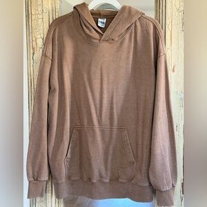 Women’s Hooded Sweatshirt with Animal Print Star in Chestnut